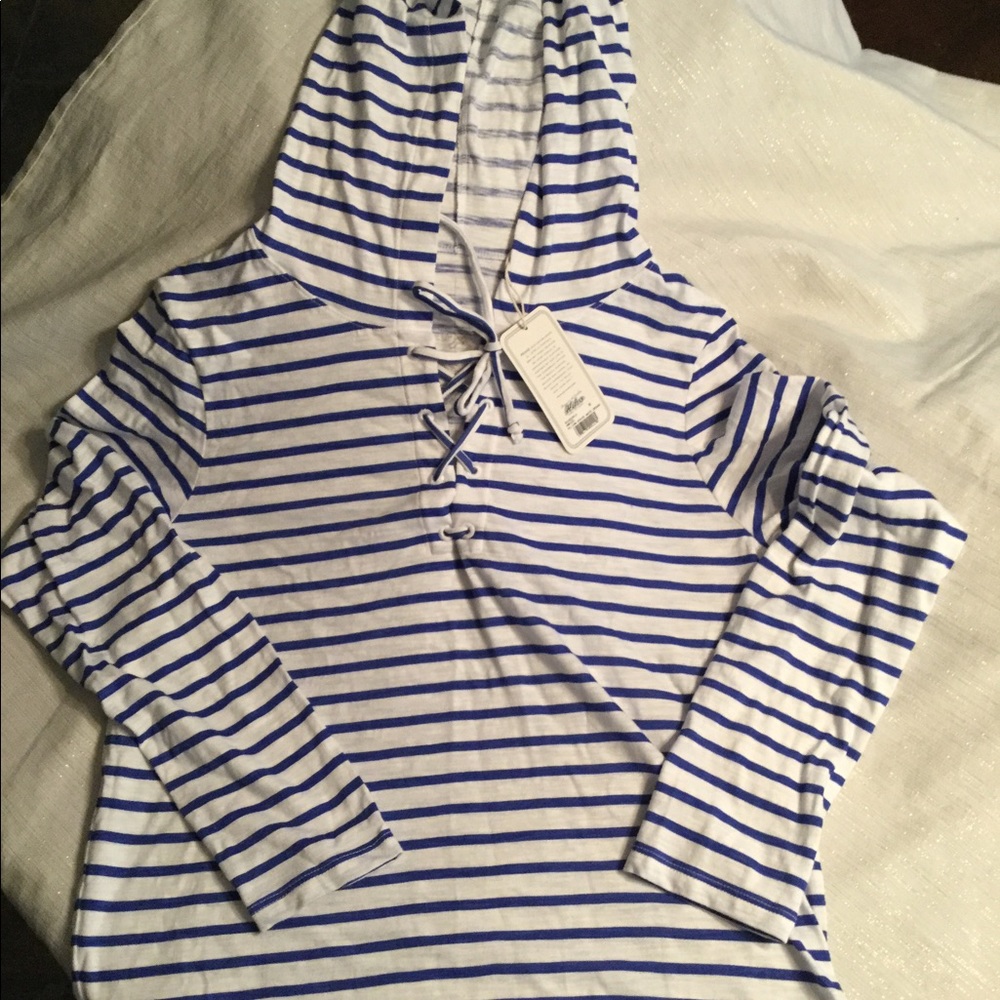 COPY - Hiho pelican stripe Sunkin lace up shirt. Size M